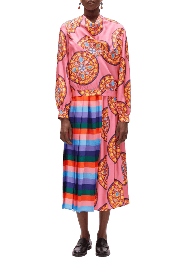 Sharon Blouse in Rose Anthos - ALBOUSHIYA - district 5 - dubai - riyadh - abaya - dresses - designers - evening wear - luxury - elegance - craftsmanship - gowns - cocktail dresses - collections - georges