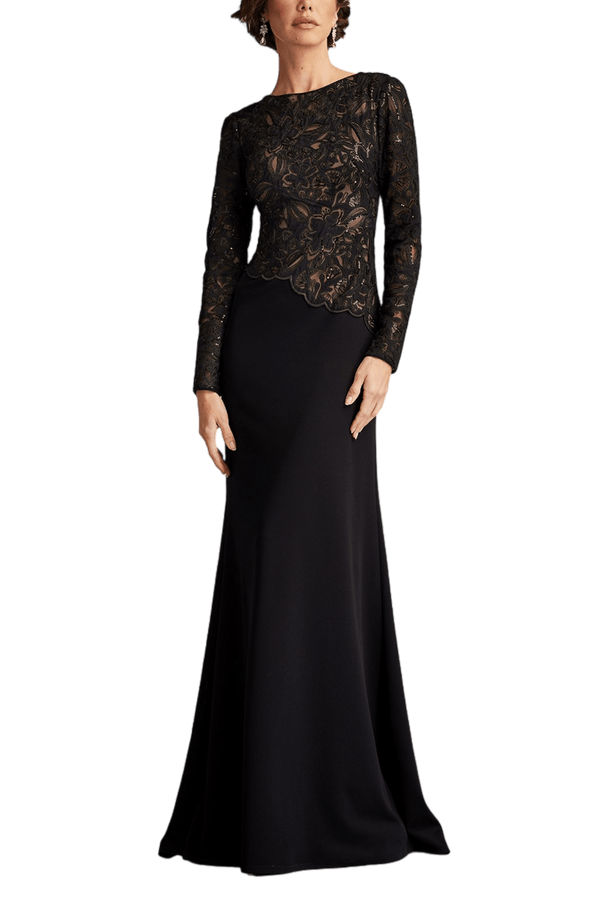 Shika Embroidered Crepe Gown - ALBOUSHIYA - district 5 - dubai - riyadh - abaya - dresses - designers - evening wear - luxury - elegance - craftsmanship - gowns - cocktail dresses - collections - georges