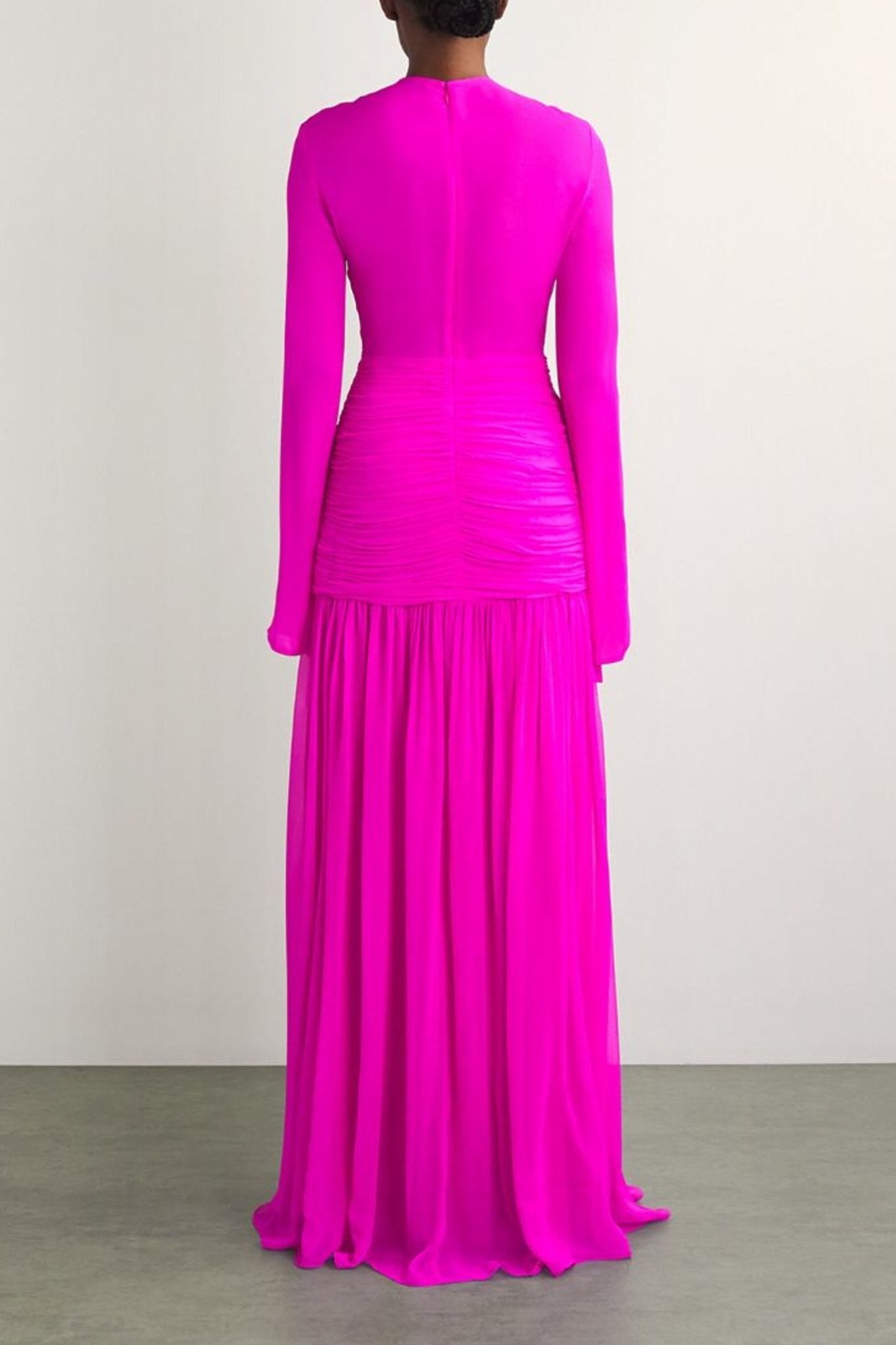 Silk Ruched Cut - Out Marilla Gown - ALBOUSHIYA - district 5 - dubai - riyadh - abaya - dresses - designers - evening wear - luxury - elegance - craftsmanship - gowns - cocktail dresses - collections - georges