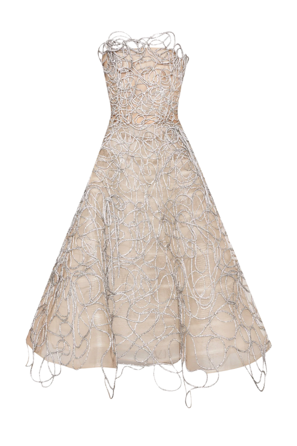Strapless Crystal Corded Dress
