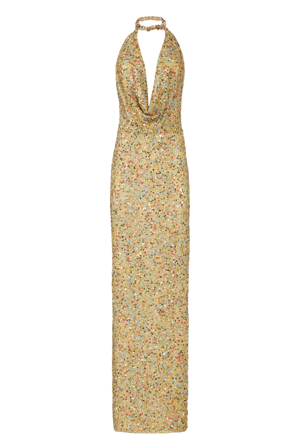 Simona Sequin Medley Gown - ALBOUSHIYA - district 5 - dubai - riyadh - abaya - dresses - designers - evening wear - luxury - elegance - craftsmanship - gowns - cocktail dresses - collections - georges