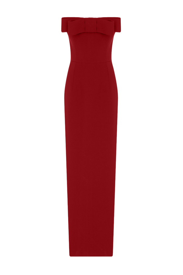 Sisu Bow - Detailed Dress - ALBOUSHIYA - district 5 - dubai - riyadh - abaya - dresses - designers - evening wear - luxury - elegance - craftsmanship - gowns - cocktail dresses - collections - georges
