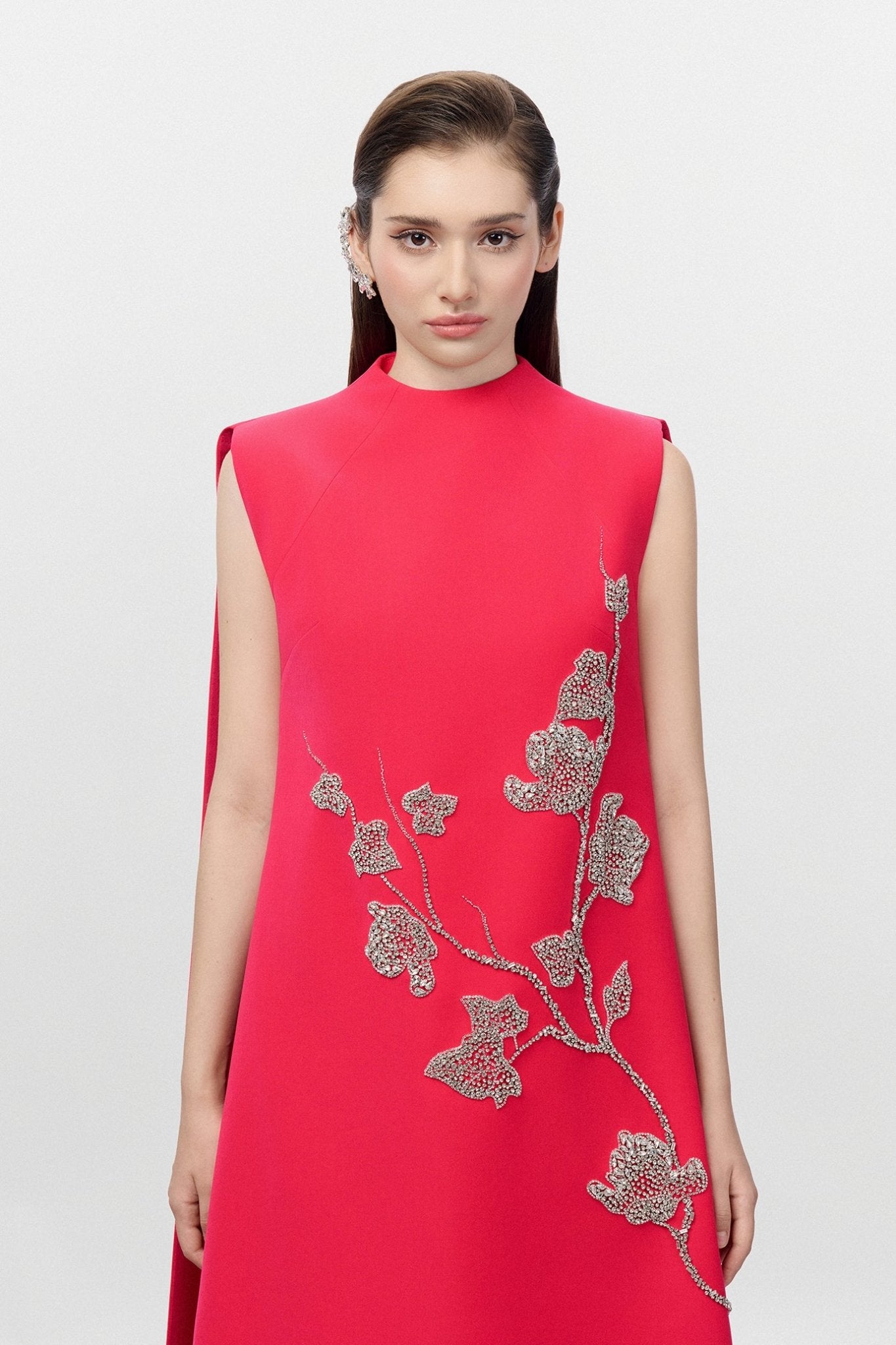 Sleeveless A - Line Dress - ALBOUSHIYA - district 5 - dubai - riyadh - abaya - dresses - designers - evening wear - luxury - elegance - craftsmanship - gowns - cocktail dresses - collections - georges