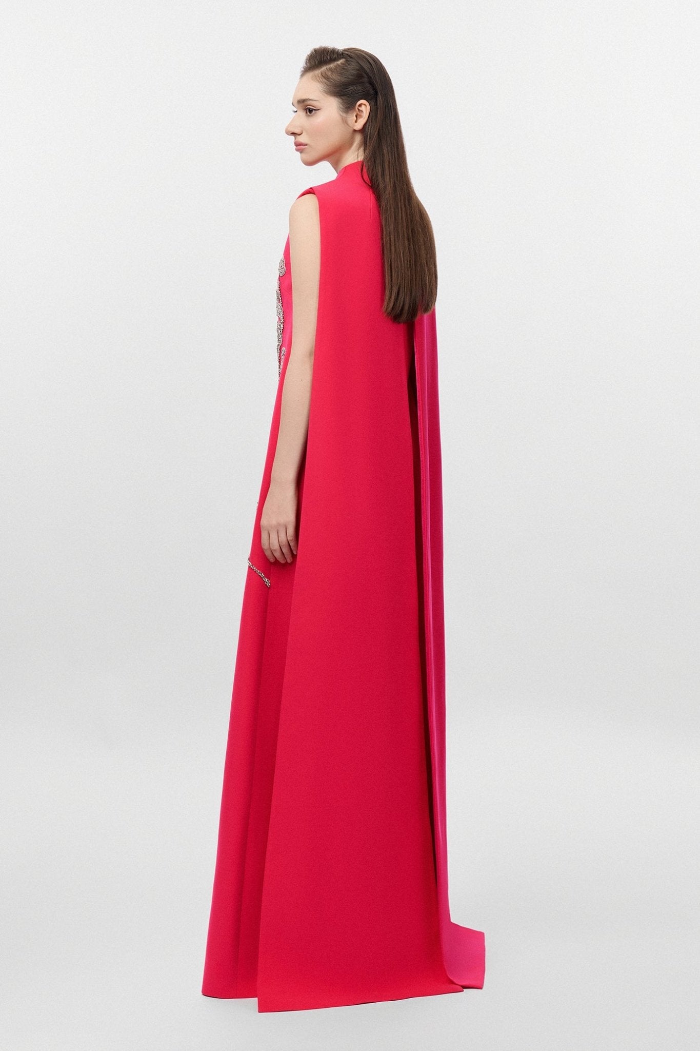 Sleeveless A - Line Dress - ALBOUSHIYA - district 5 - dubai - riyadh - abaya - dresses - designers - evening wear - luxury - elegance - craftsmanship - gowns - cocktail dresses - collections - georges