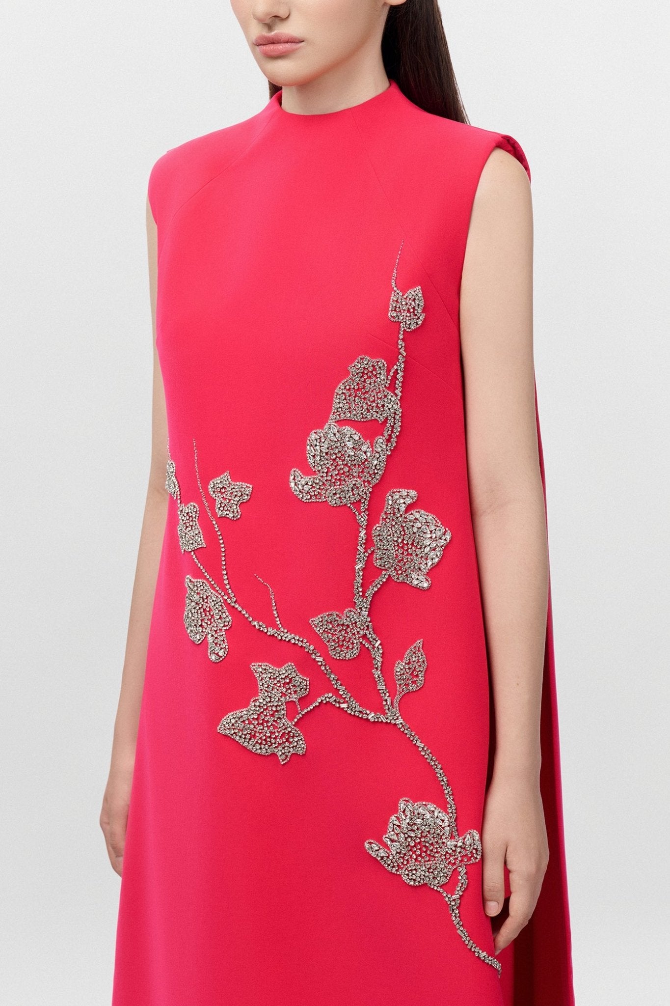 Sleeveless A - Line Dress - ALBOUSHIYA - district 5 - dubai - riyadh - abaya - dresses - designers - evening wear - luxury - elegance - craftsmanship - gowns - cocktail dresses - collections - georges