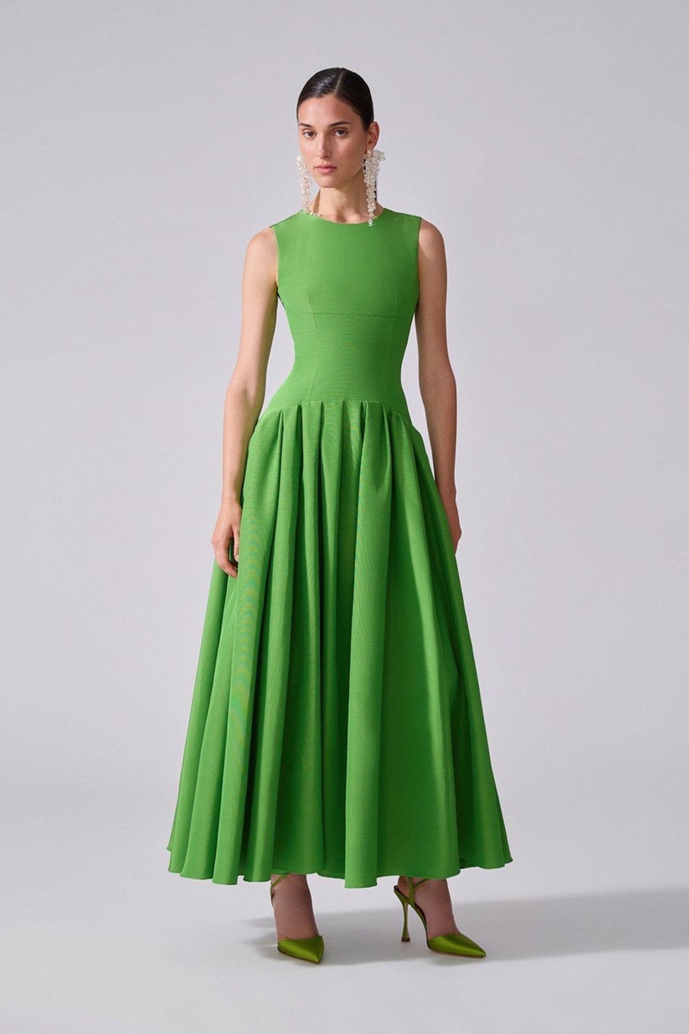Sleeveless Boat - Neck Maxi Dress - ALBOUSHIYA - district 5 - dubai - riyadh - abaya - dresses - designers - evening wear - luxury - elegance - craftsmanship - gowns - cocktail dresses - collections - georges