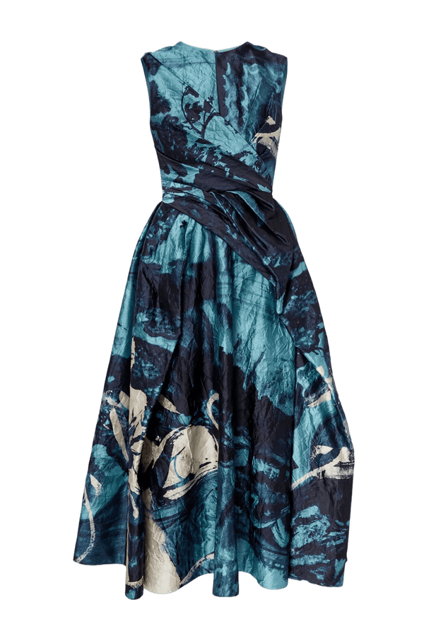 Sleeveless Draped Midi Dress - ALBOUSHIYA - district 5 - dubai - riyadh - abaya - dresses - designers - evening wear - luxury - elegance - craftsmanship - gowns - cocktail dresses - collections - georges