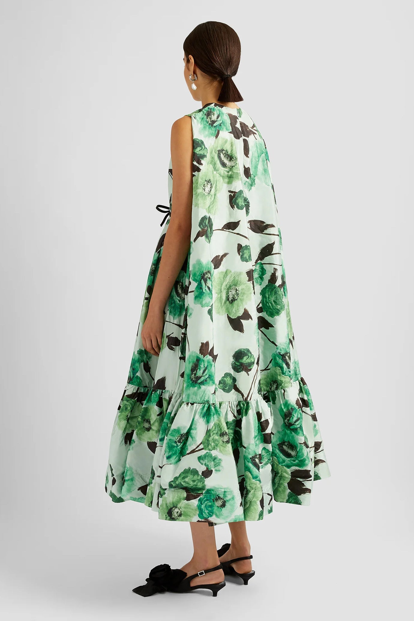 Sleeveless Dress With Cape Detail
