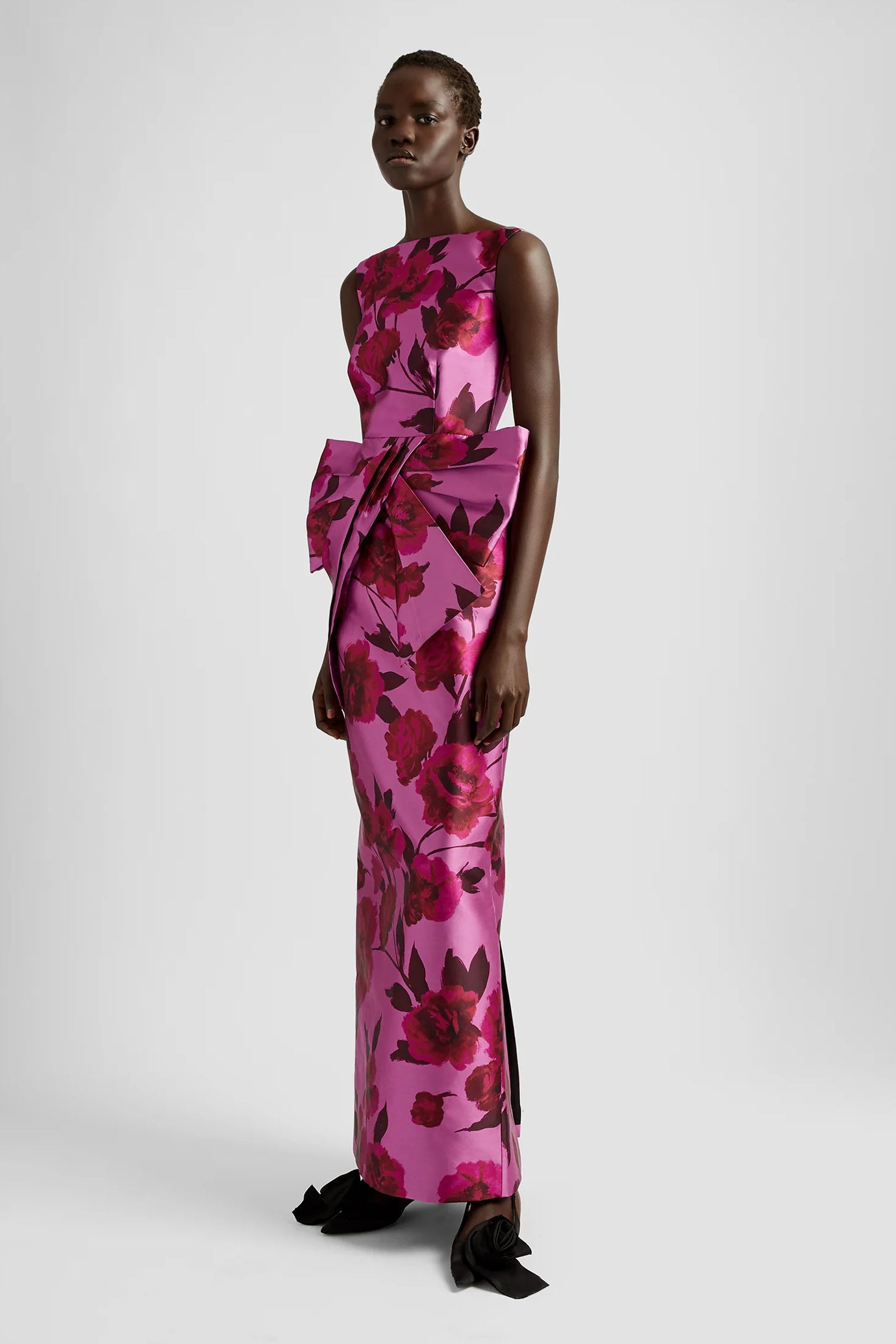 Sleeveless Gown With Front Bow Detail