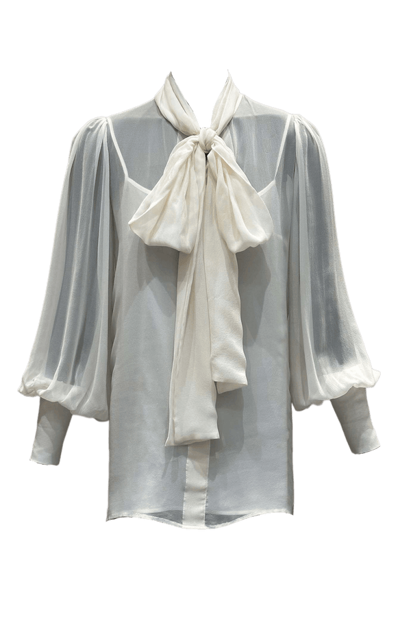 Sloane Silk - chiffon Blouse - ALBOUSHIYA - district 5 - dubai - riyadh - abaya - dresses - designers - evening wear - luxury - elegance - craftsmanship - gowns - cocktail dresses - collections - georges
