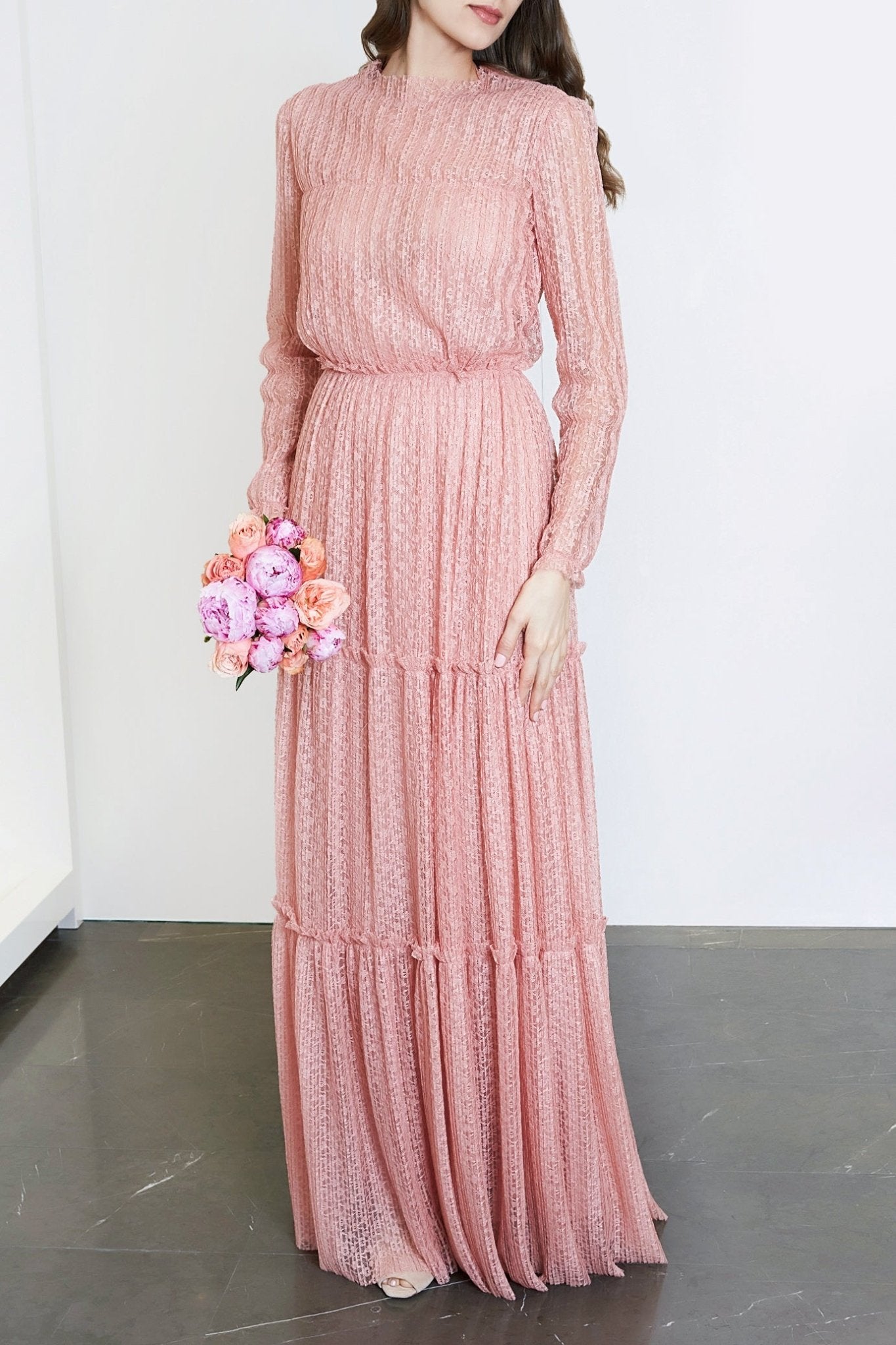 Soft Plisse Gown - ALBOUSHIYA - district 5 - dubai - riyadh - abaya - dresses - designers - evening wear - luxury - elegance - craftsmanship - gowns - cocktail dresses - collections - georges