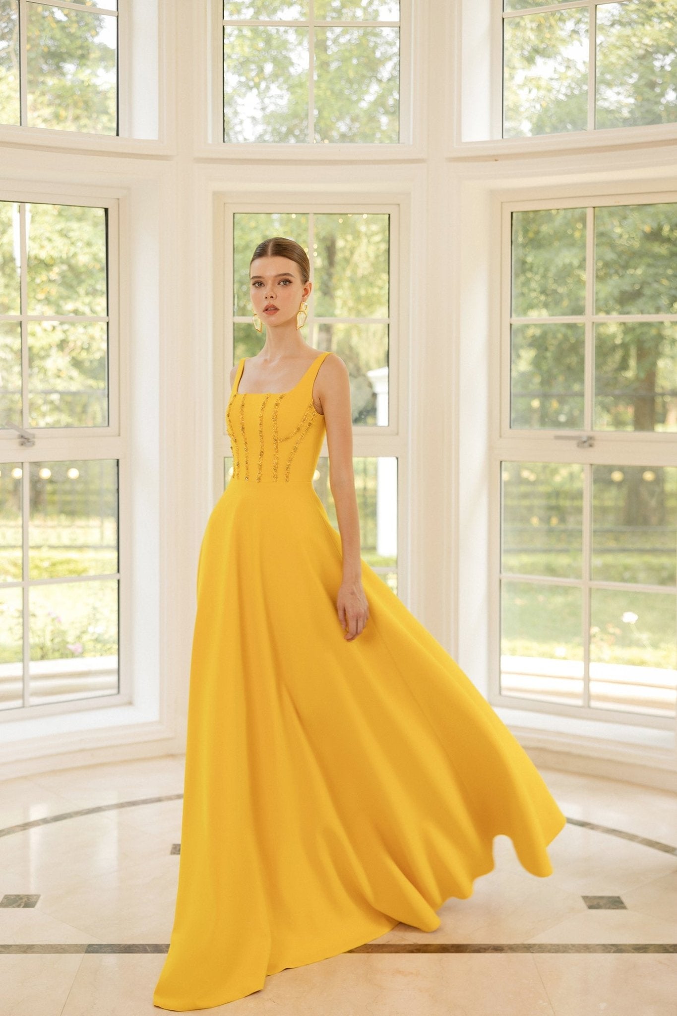Sophie Crepe Dress - ALBOUSHIYA - district 5 - dubai - riyadh - abaya - dresses - designers - evening wear - luxury - elegance - craftsmanship - gowns - cocktail dresses - collections - georges