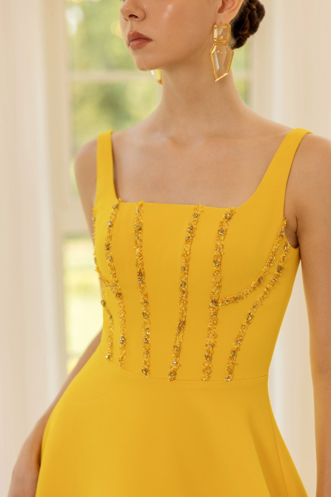 Sophie Crepe Dress - ALBOUSHIYA - district 5 - dubai - riyadh - abaya - dresses - designers - evening wear - luxury - elegance - craftsmanship - gowns - cocktail dresses - collections - georges
