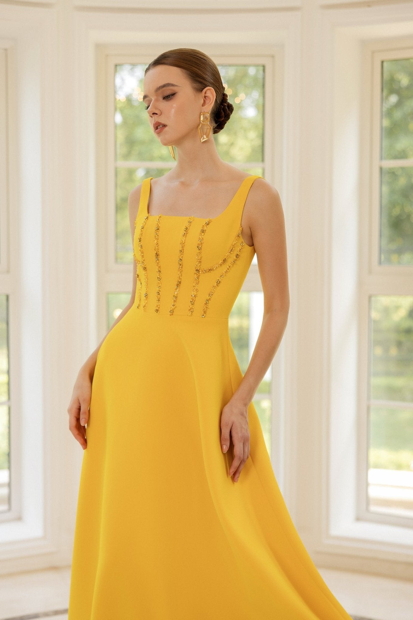 Sophie Crepe Dress - ALBOUSHIYA - district 5 - dubai - riyadh - abaya - dresses - designers - evening wear - luxury - elegance - craftsmanship - gowns - cocktail dresses - collections - georges