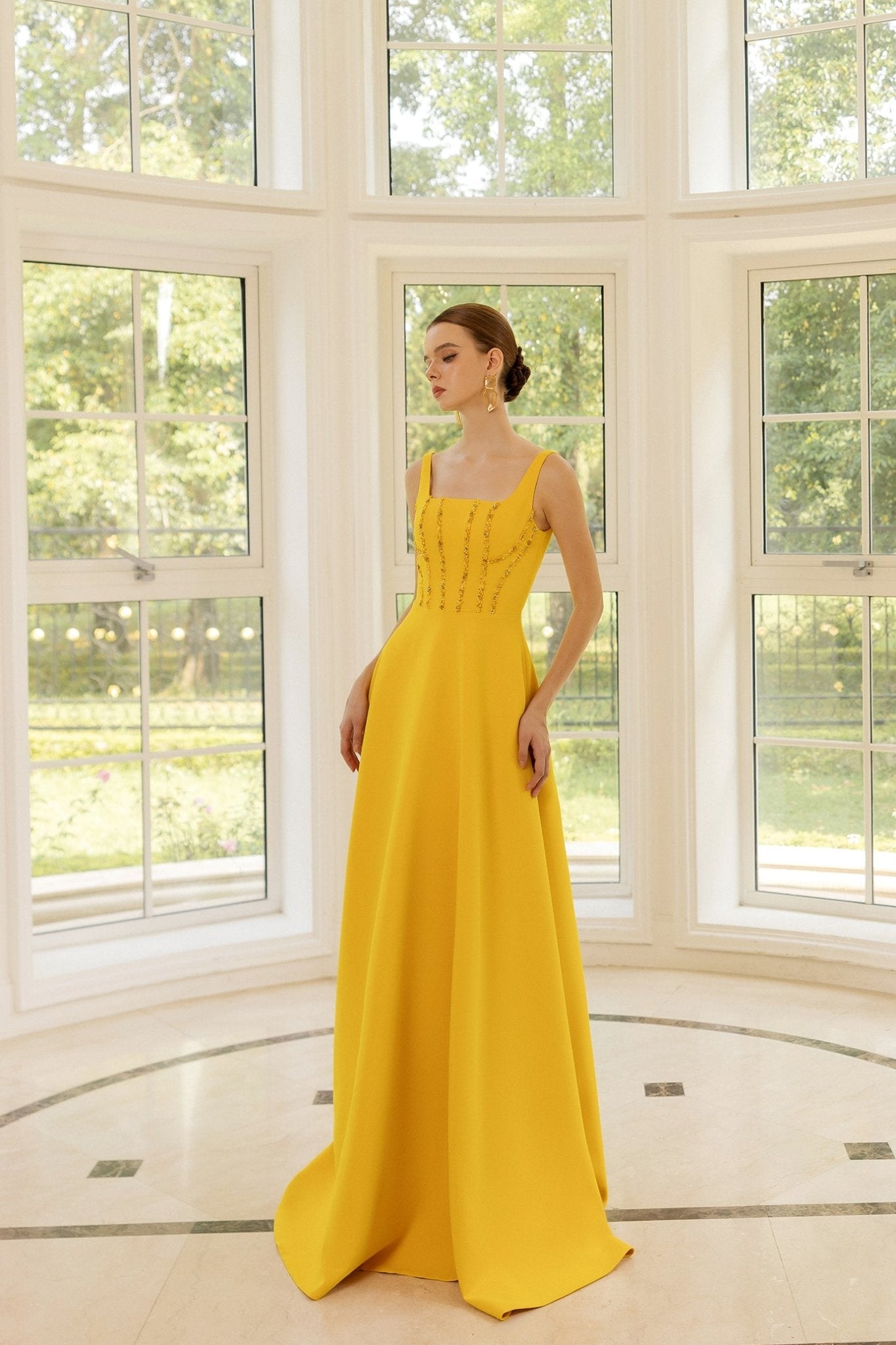 Sophie Crepe Dress - ALBOUSHIYA - district 5 - dubai - riyadh - abaya - dresses - designers - evening wear - luxury - elegance - craftsmanship - gowns - cocktail dresses - collections - georges