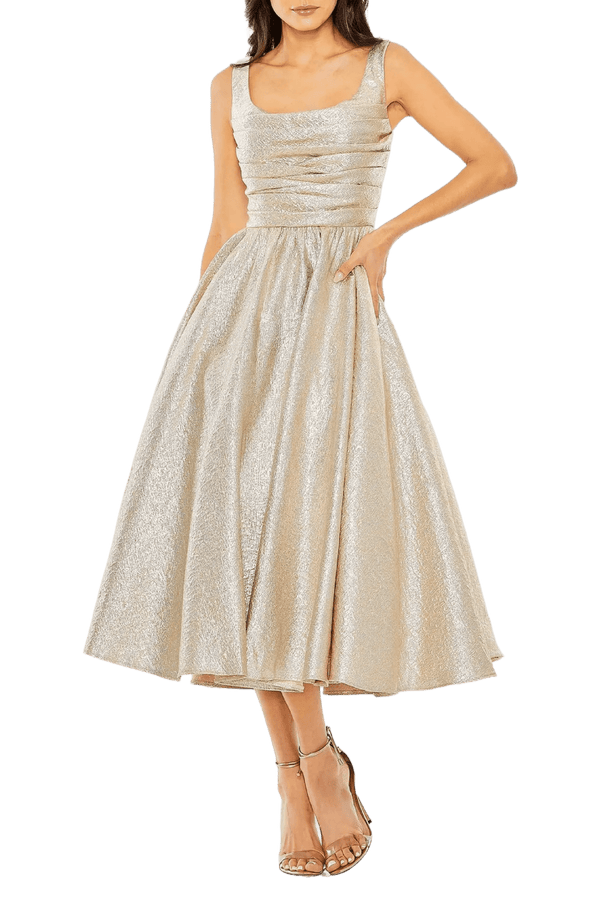 Square Neck Sleeveless A Line Dress - ALBOUSHIYA - district 5 - dubai - riyadh - abaya - dresses - designers - evening wear - luxury - elegance - craftsmanship - gowns - cocktail dresses - collections - georges