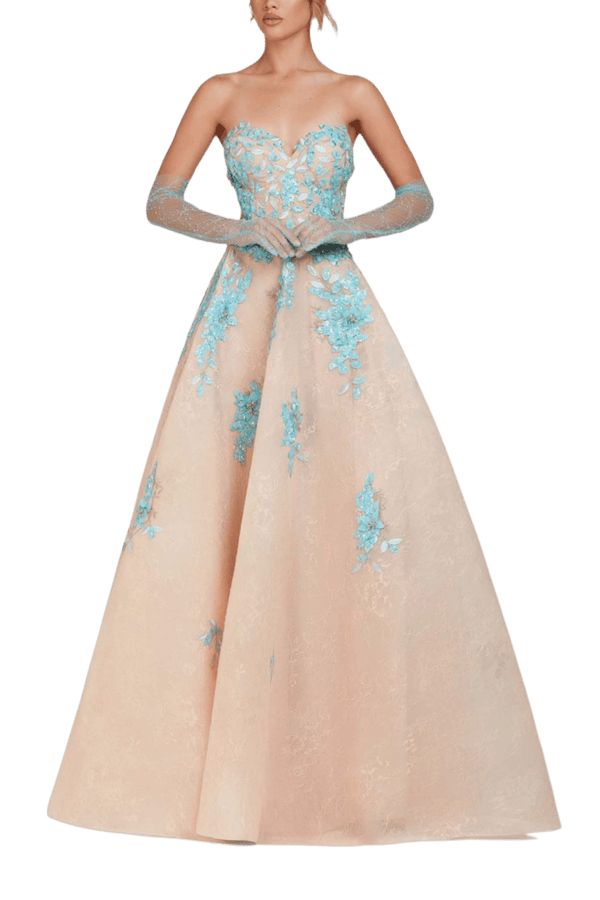 Strapless Ball Gown - ALBOUSHIYA - district 5 - dubai - riyadh - abaya - dresses - designers - evening wear - luxury - elegance - craftsmanship - gowns - cocktail dresses - collections - georges