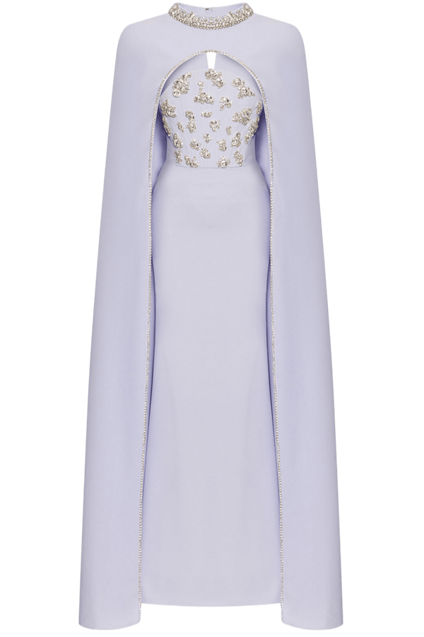 Strapless Gown with Detachable Cape - ALBOUSHIYA - district 5 - dubai - riyadh - abaya - dresses - designers - evening wear - luxury - elegance - craftsmanship - gowns - cocktail dresses - collections - georges