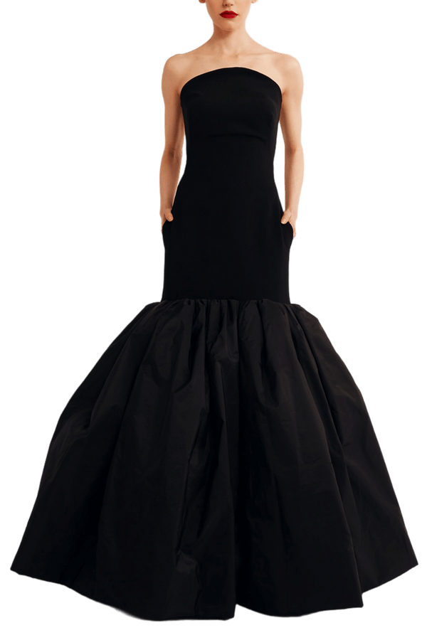 Strapless Mermaid Dress with Dramatic Pleats - ALBOUSHIYA - district 5 - dubai - riyadh - abaya - dresses - designers - evening wear - luxury - elegance - craftsmanship - gowns - cocktail dresses - collections - georges