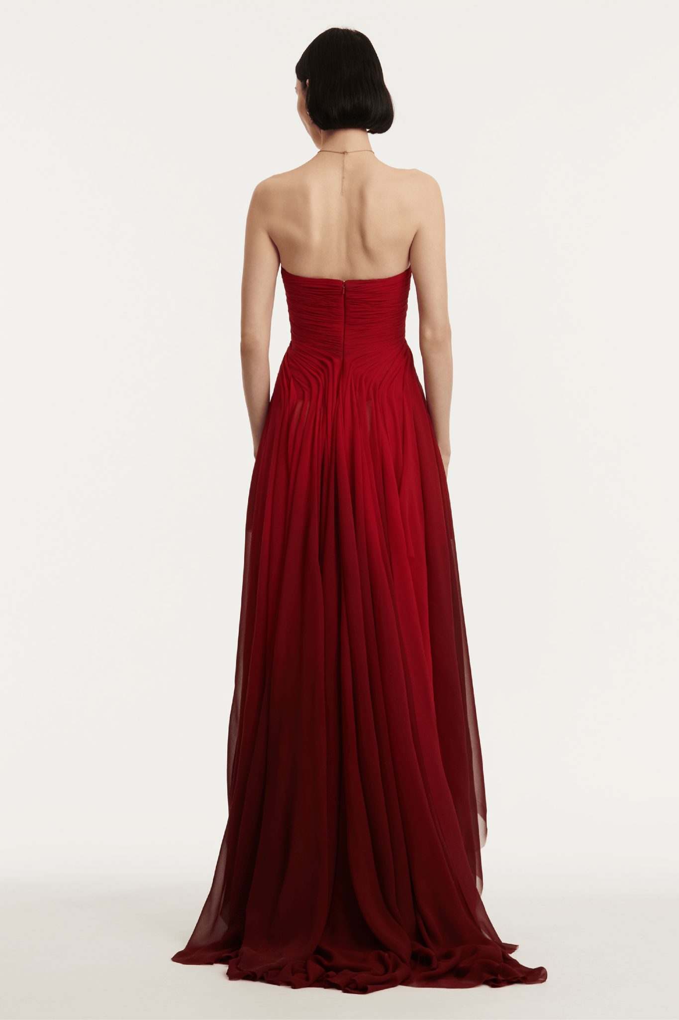 Strapless Silk Chiffon Gown - ALBOUSHIYA - district 5 - dubai - riyadh - abaya - dresses - designers - evening wear - luxury - elegance - craftsmanship - gowns - cocktail dresses - collections - georges