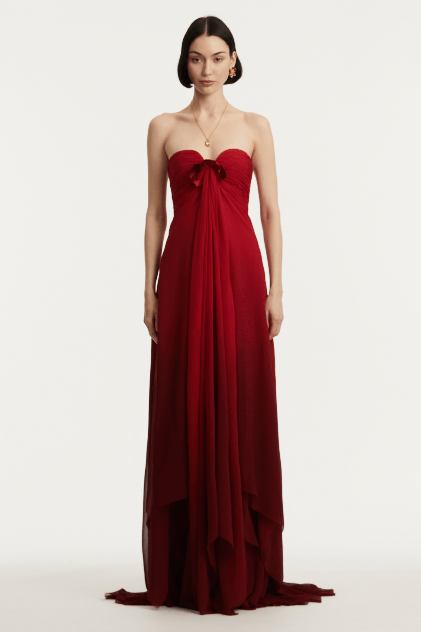 Strapless Silk Chiffon Gown - ALBOUSHIYA - district 5 - dubai - riyadh - abaya - dresses - designers - evening wear - luxury - elegance - craftsmanship - gowns - cocktail dresses - collections - georges