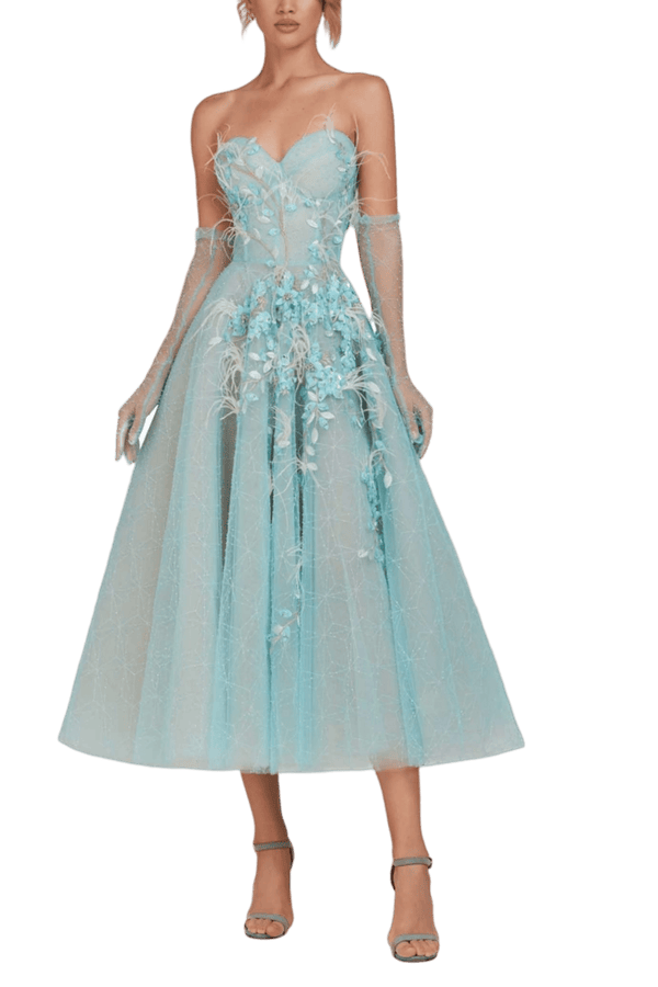 Strapless Swing Dress - ALBOUSHIYA - district 5 - dubai - riyadh - abaya - dresses - designers - evening wear - luxury - elegance - craftsmanship - gowns - cocktail dresses - collections - georges