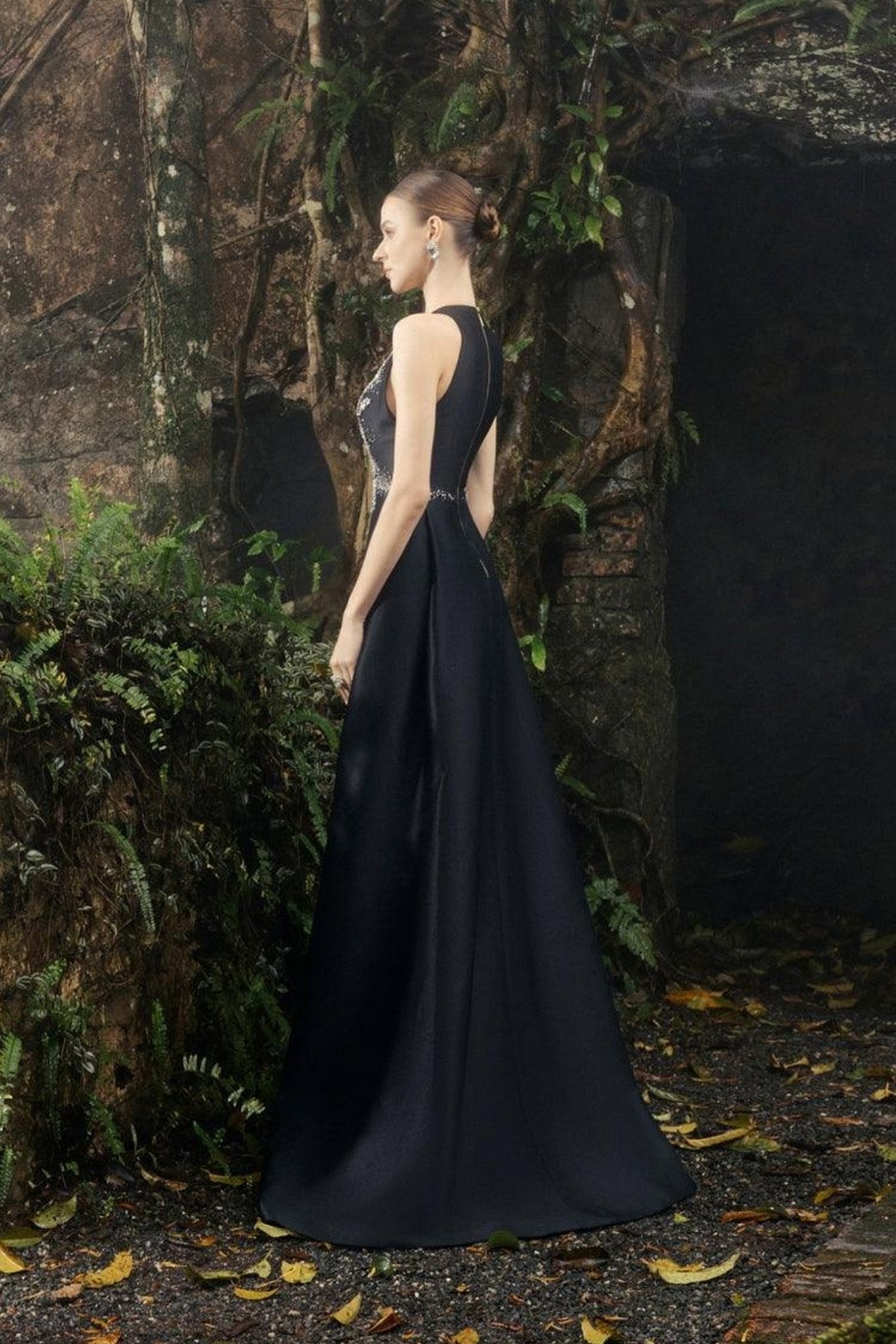 Strappy Deep V - Neck Dress - ALBOUSHIYA - district 5 - dubai - riyadh - abaya - dresses - designers - evening wear - luxury - elegance - craftsmanship - gowns - cocktail dresses - collections - georges