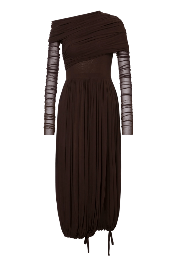 Stretch Tulle Dress - ALBOUSHIYA - district 5 - dubai - riyadh - abaya - dresses - designers - evening wear - luxury - elegance - craftsmanship - gowns - cocktail dresses - collections - georges