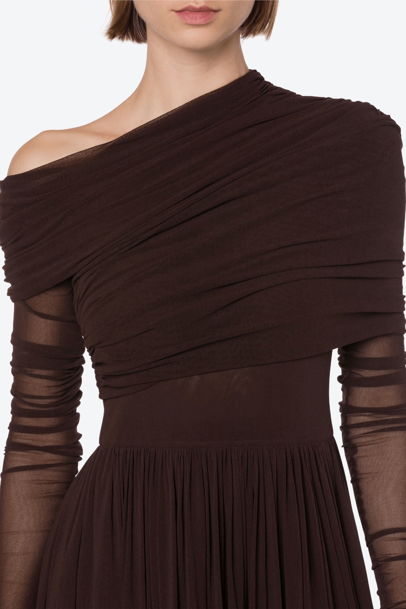 Stretch Tulle Dress - ALBOUSHIYA - district 5 - dubai - riyadh - abaya - dresses - designers - evening wear - luxury - elegance - craftsmanship - gowns - cocktail dresses - collections - georges