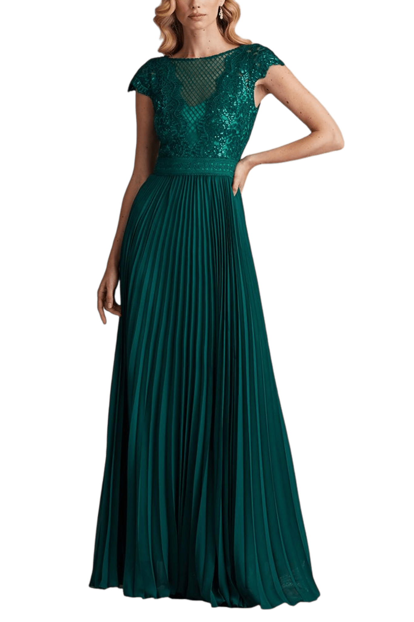 Surette Sequin Embroidered & Pleated Chiffon Gown - ALBOUSHIYA - district 5 - dubai - riyadh - abaya - dresses - designers - evening wear - luxury - elegance - craftsmanship - gowns - cocktail dresses - collections - georges