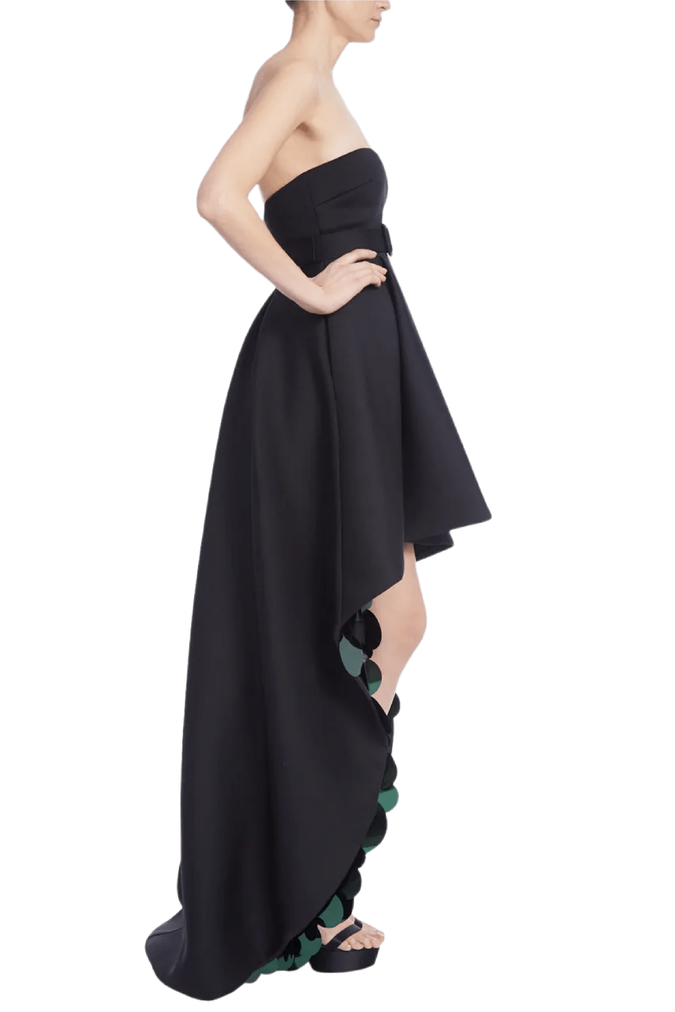 Surprise High Low Gown - ALBOUSHIYA - district 5 - dubai - riyadh - abaya - dresses - designers - evening wear - luxury - elegance - craftsmanship - gowns - cocktail dresses - collections - georges