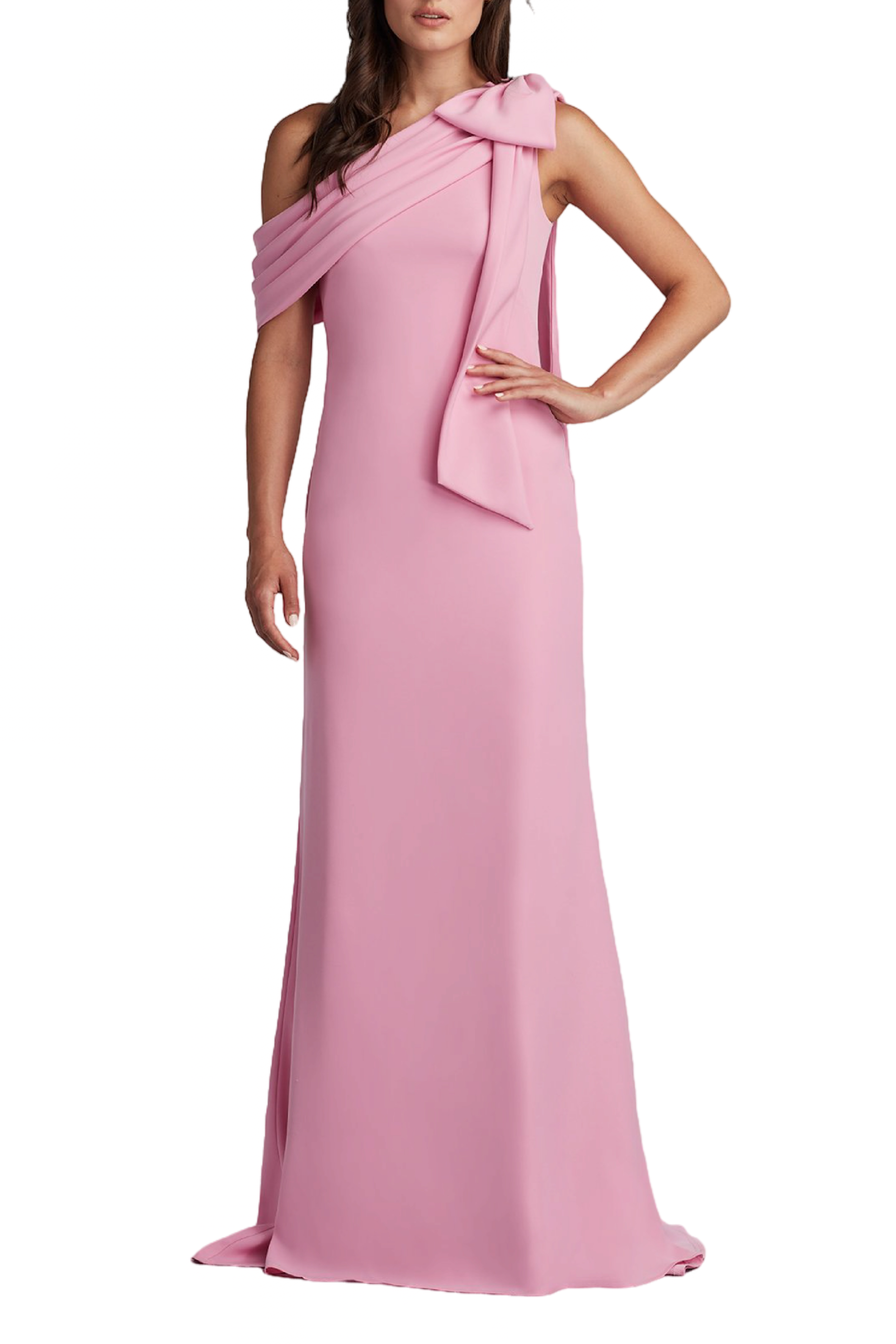 Pink Cassia Bow-Shoulder Gown