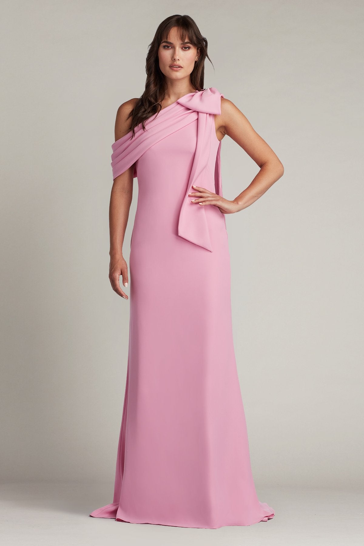 Pink Cassia Bow-Shoulder Gown