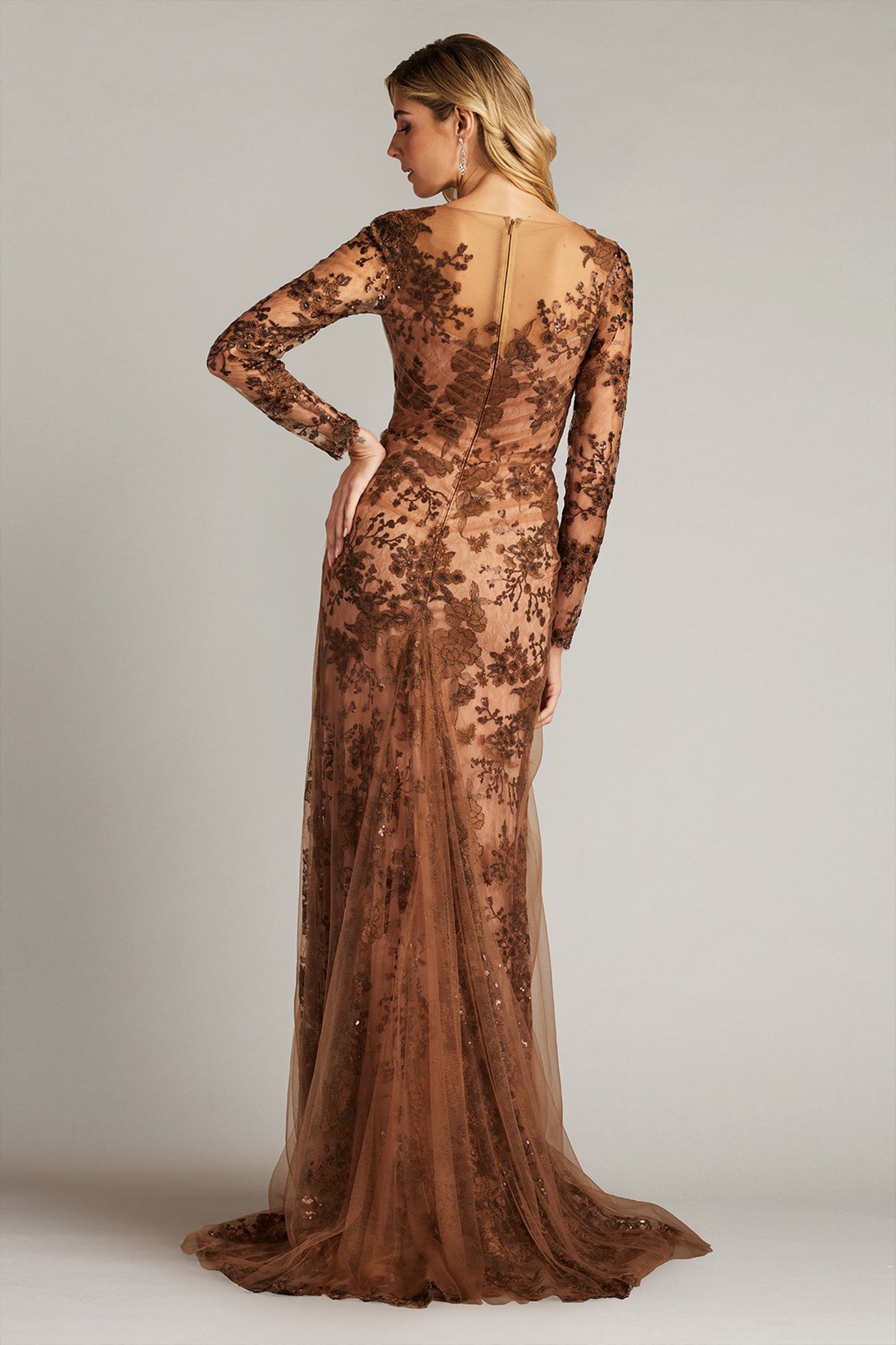 Silvia Embroidered Illusion Gown
