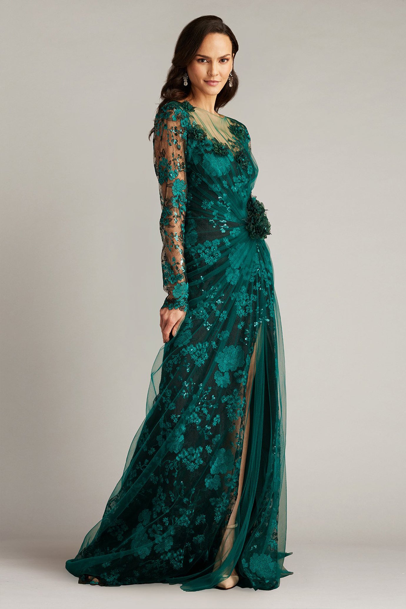 Silvia Embroidered Illusion Gown