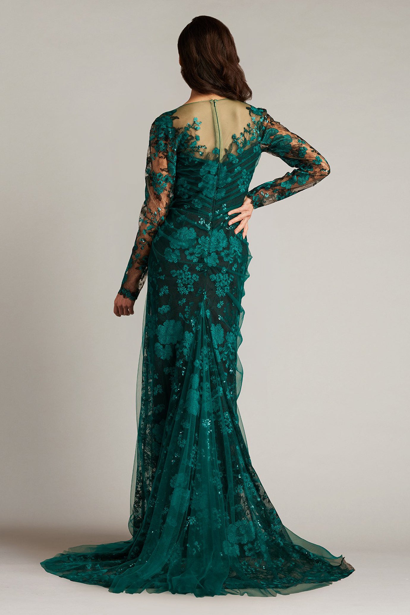 Silvia Embroidered Illusion Gown