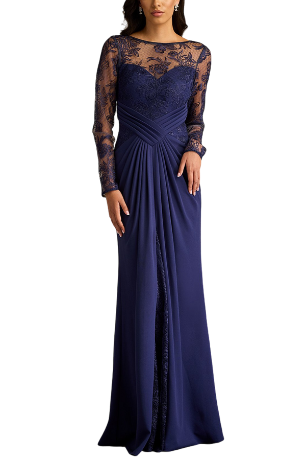 Ravina Embroidered Illusion Gown