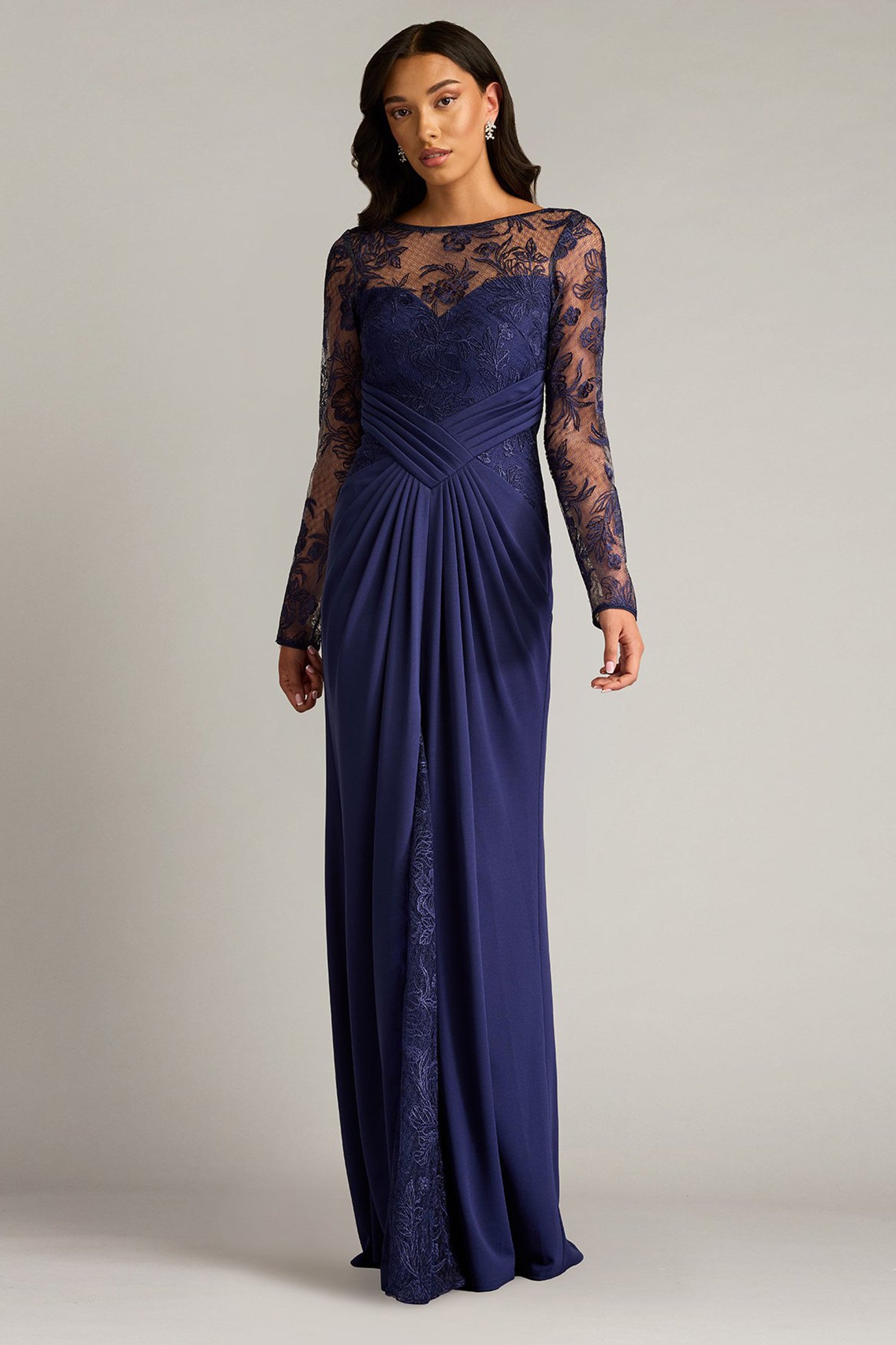 Ravina Embroidered Illusion Gown