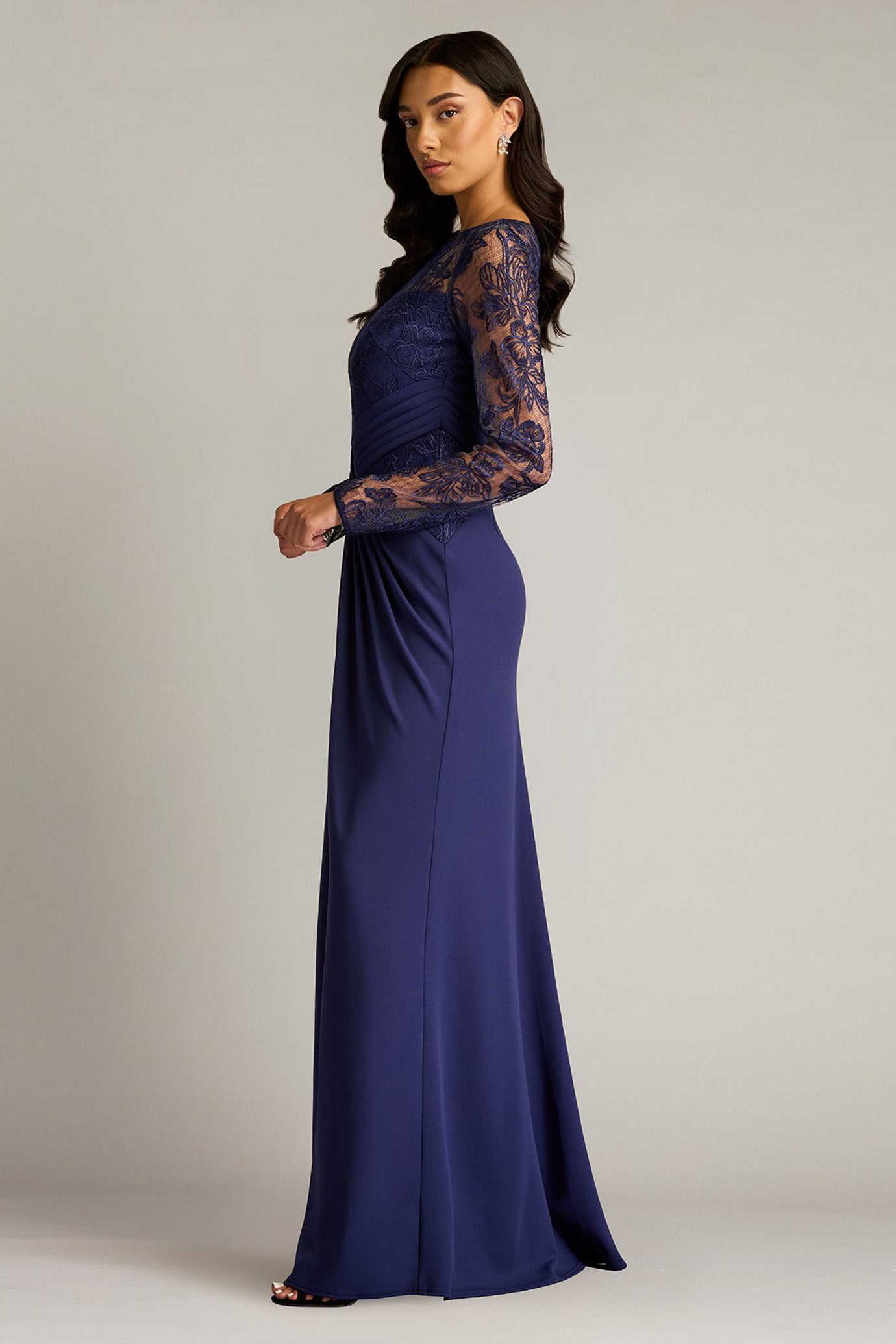 Ravina Embroidered Illusion Gown