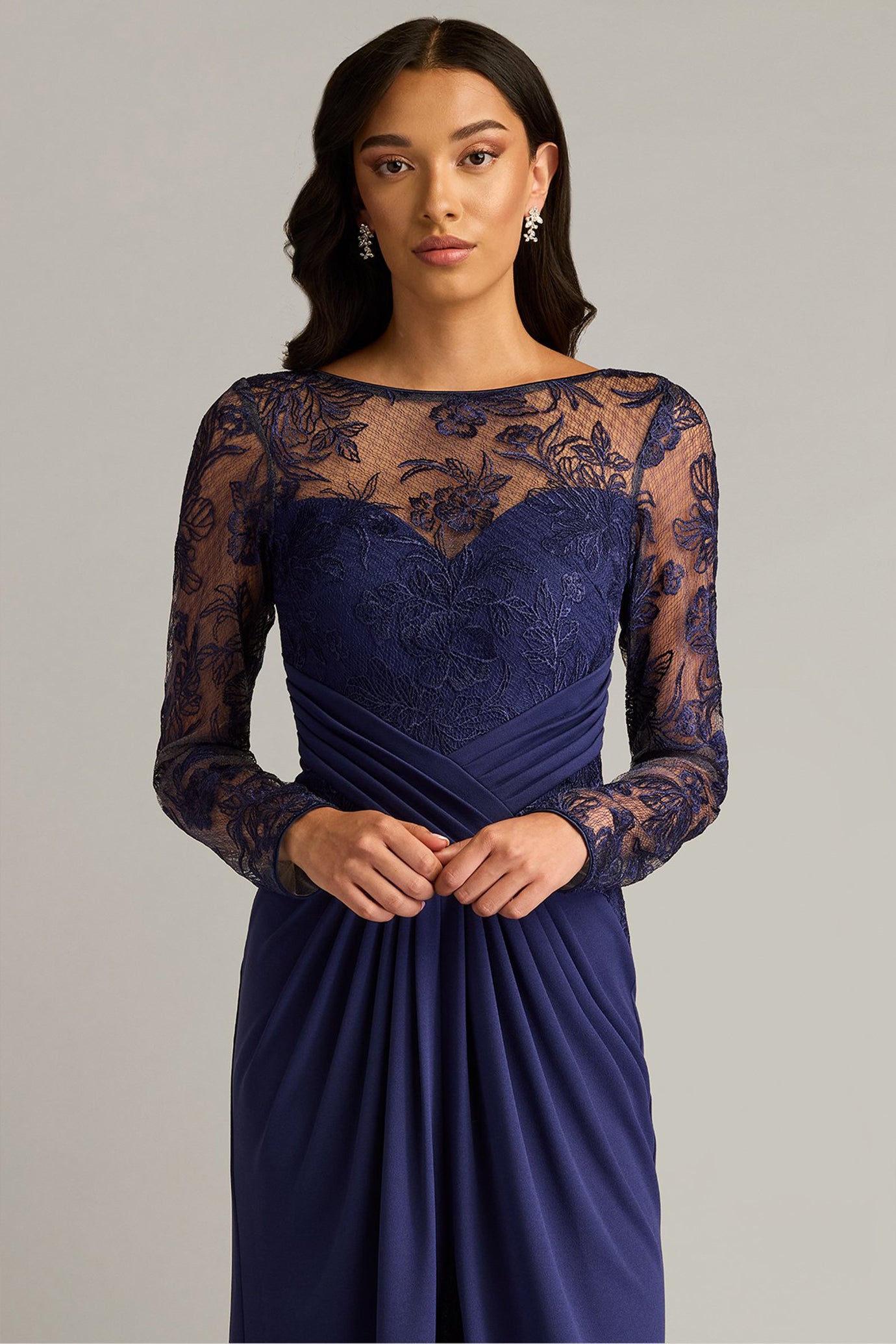 Ravina Embroidered Illusion Gown