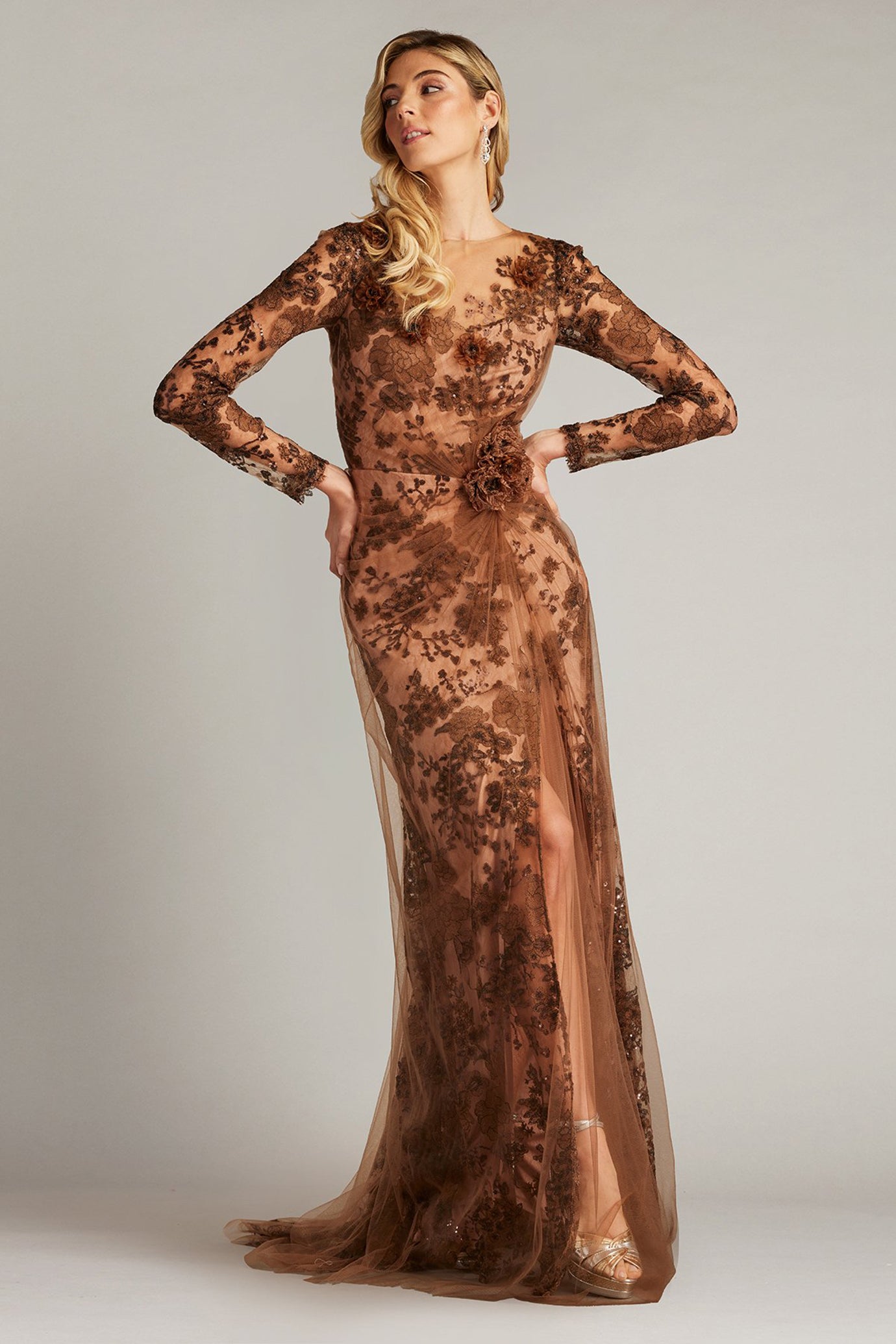Silvia Embroidered Illusion Gown