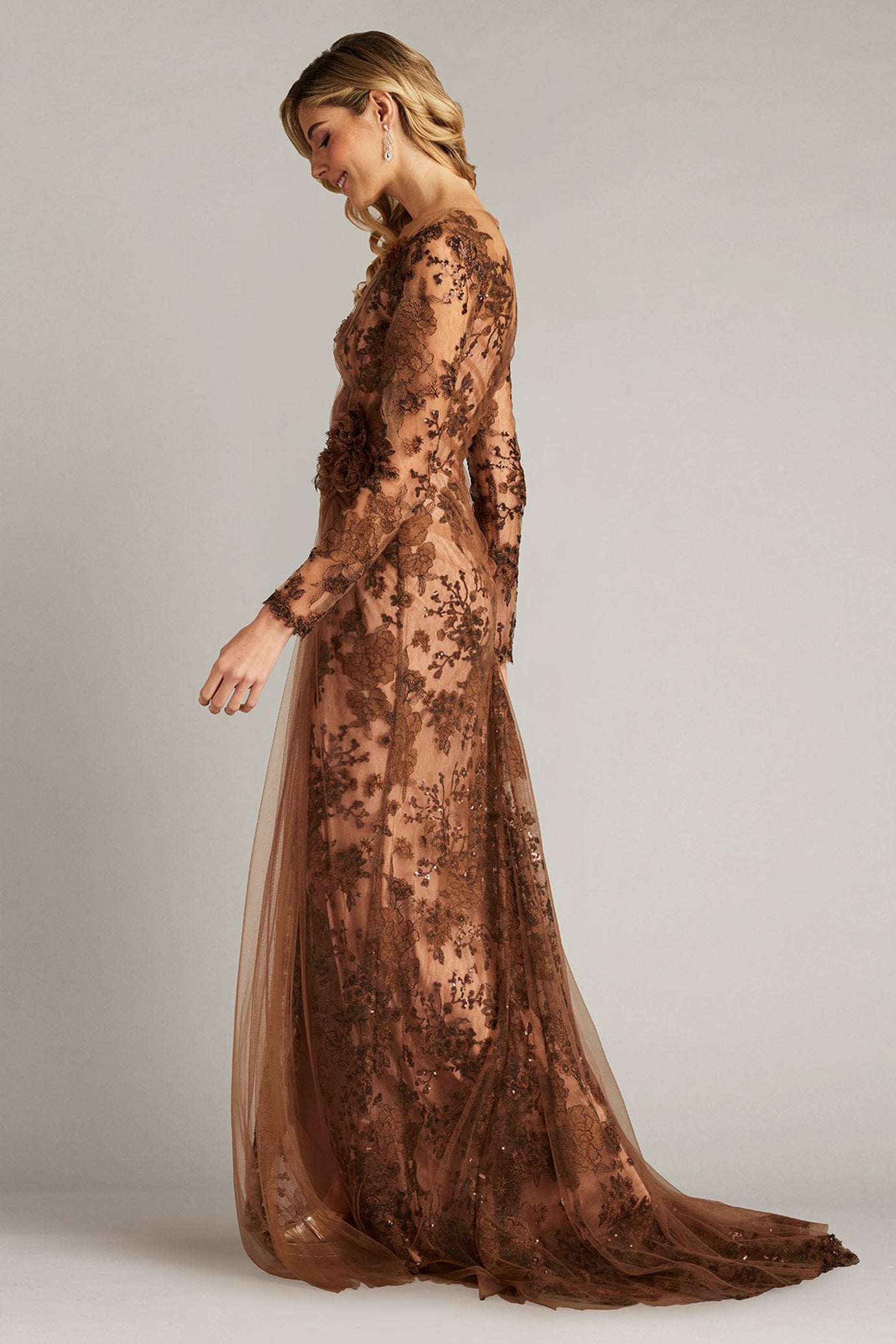 Silvia Embroidered Illusion Gown