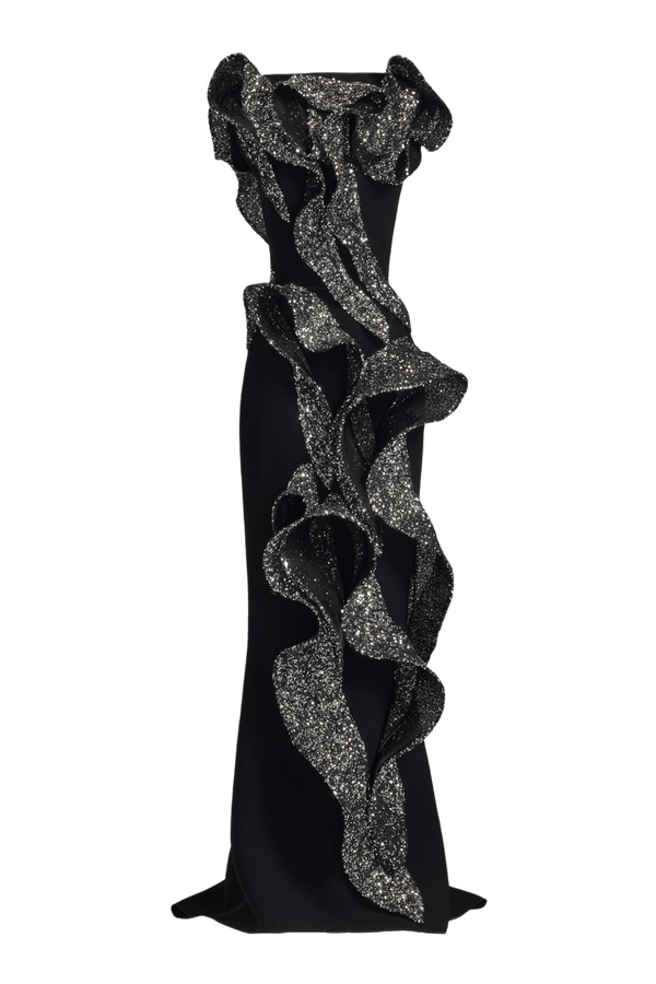 Tantalise Wave Gown - ALBOUSHIYA - district 5 - dubai - riyadh - abaya - dresses - designers - evening wear - luxury - elegance - craftsmanship - gowns - cocktail dresses - collections - georges