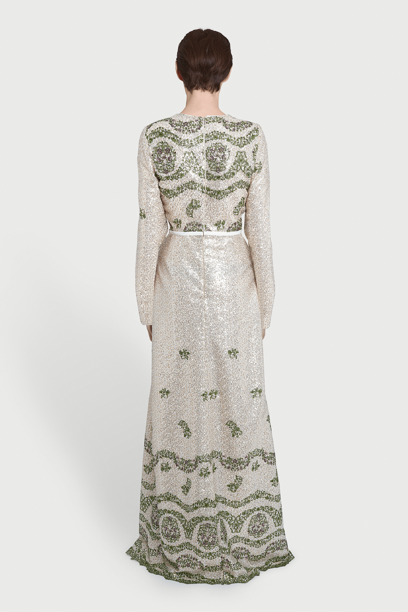 Tapistry Sequin - Embroidered Long Dress - ALBOUSHIYA - district 5 - dubai - riyadh - abaya - dresses - designers - evening wear - luxury - elegance - craftsmanship - gowns - cocktail dresses - collections - georges