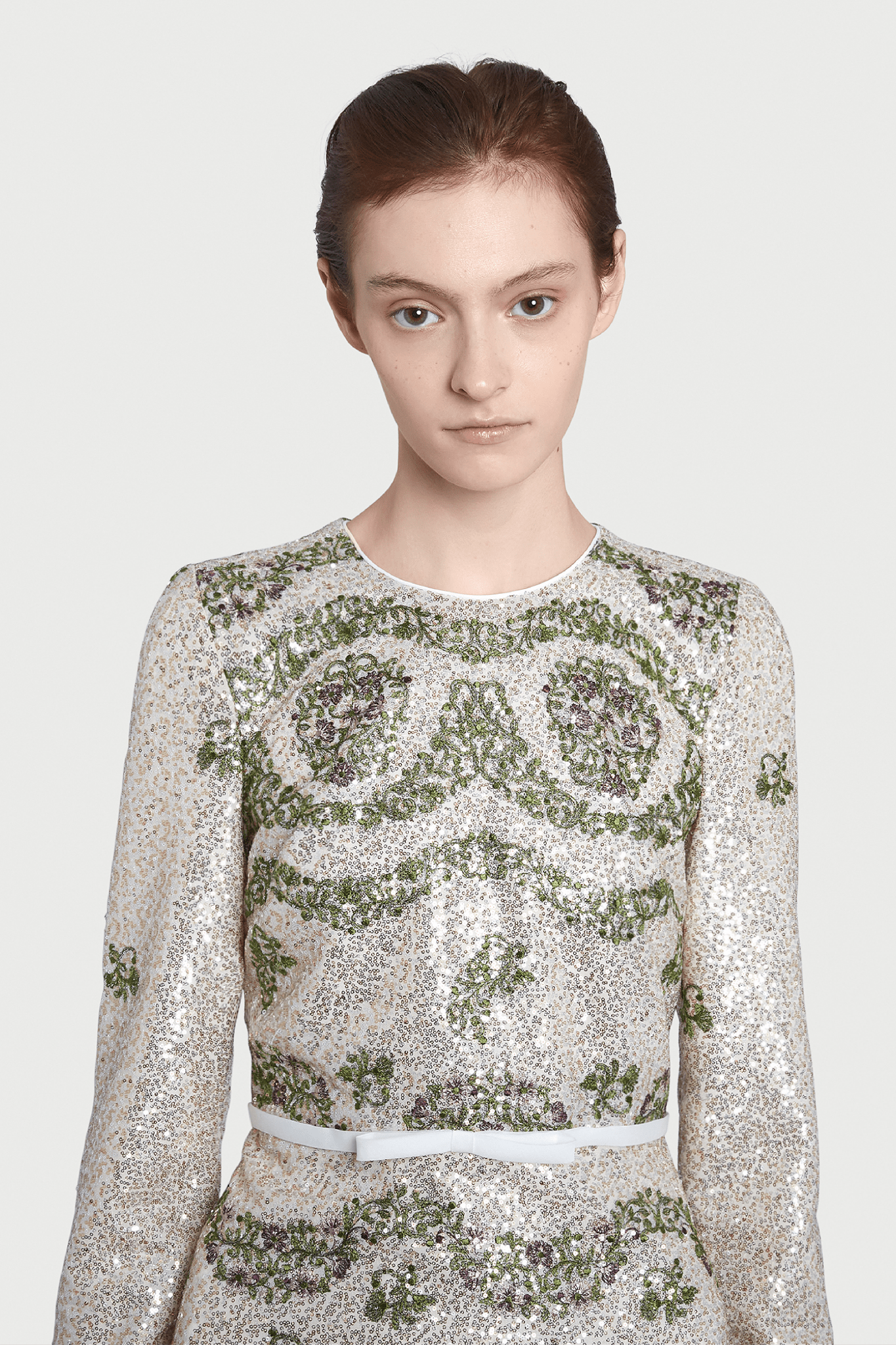 Tapistry Sequin - Embroidered Long Dress - ALBOUSHIYA - district 5 - dubai - riyadh - abaya - dresses - designers - evening wear - luxury - elegance - craftsmanship - gowns - cocktail dresses - collections - georges