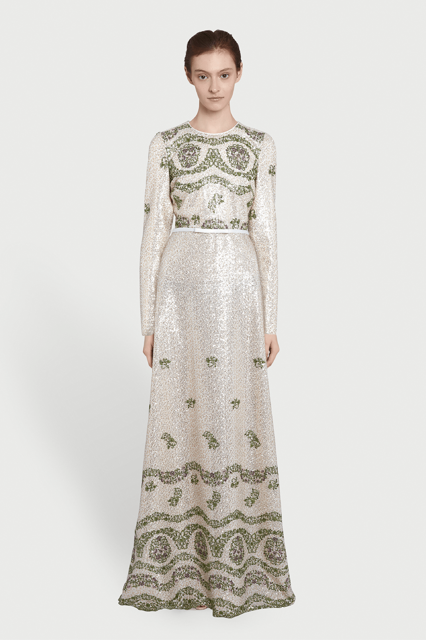 Tapistry Sequin - Embroidered Long Dress - ALBOUSHIYA - district 5 - dubai - riyadh - abaya - dresses - designers - evening wear - luxury - elegance - craftsmanship - gowns - cocktail dresses - collections - georges