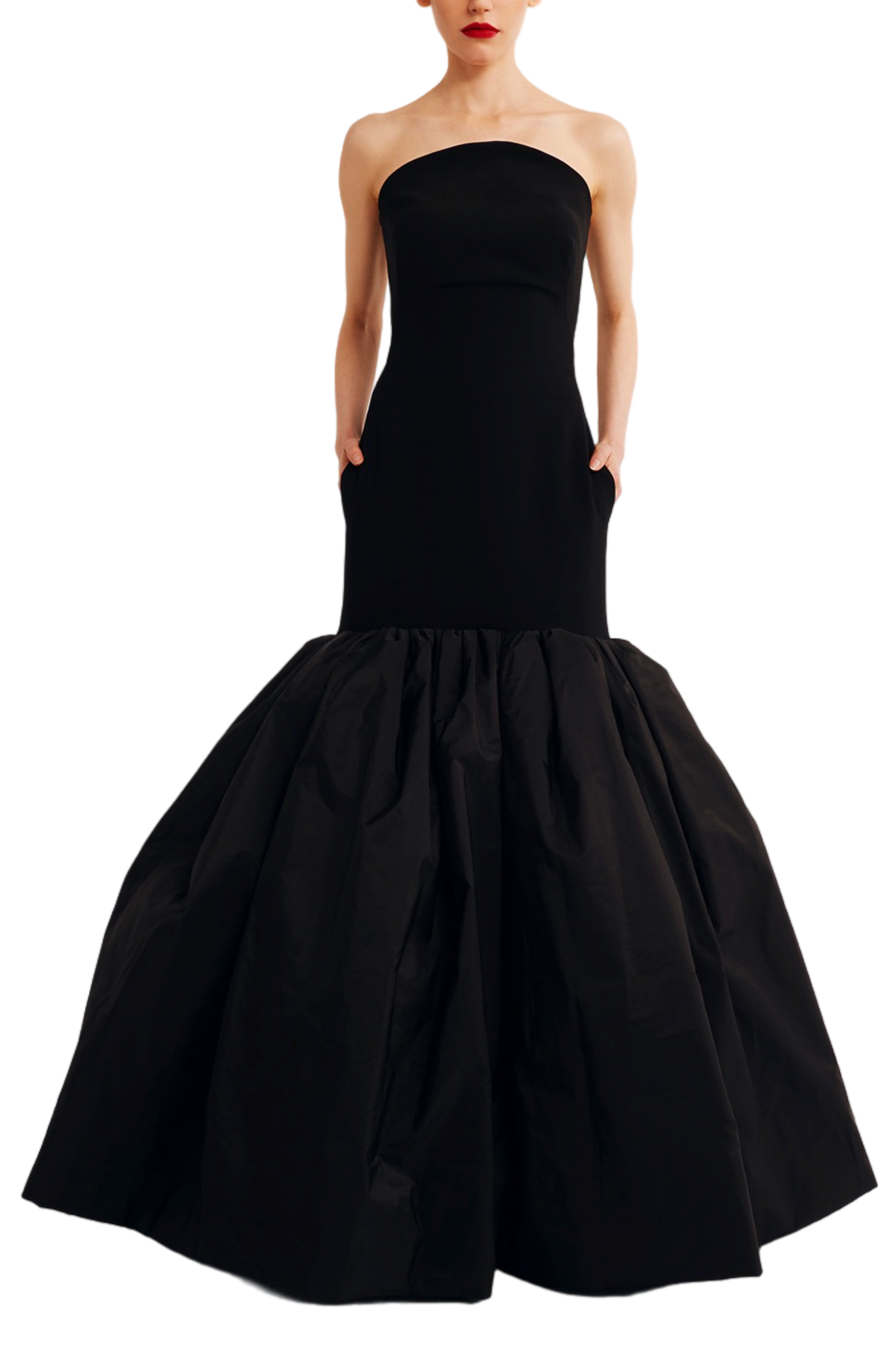 Strapless Mermaid Dress with Dramatic Pleats