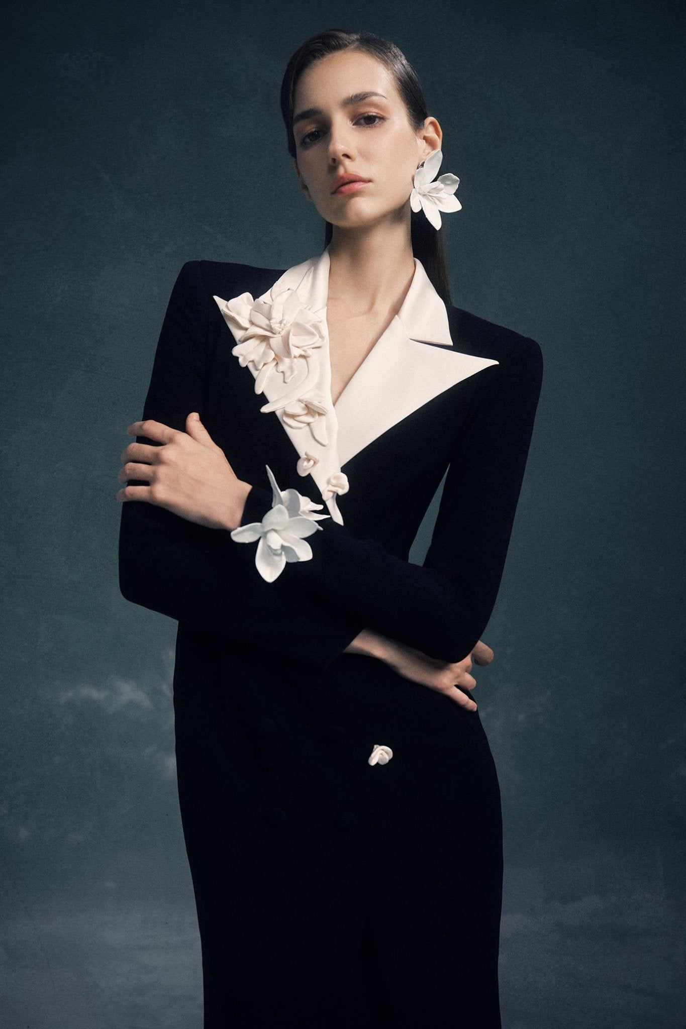 The Duchess Tuxedo Gown - ALBOUSHIYA - district 5 - dubai - riyadh - abaya - dresses - designers - evening wear - luxury - elegance - craftsmanship - gowns - cocktail dresses - collections - georges
