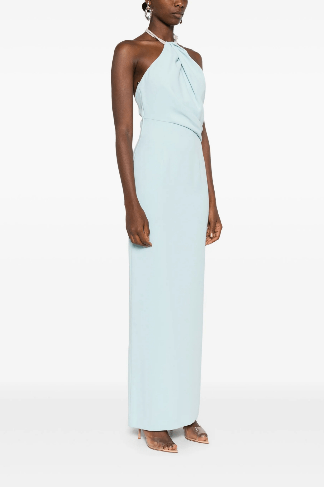 The Riva Maxi Dress in Arctic Blue - ALBOUSHIYA - district 5 - dubai - riyadh - abaya - dresses - designers - evening wear - luxury - elegance - craftsmanship - gowns - cocktail dresses - collections - georges