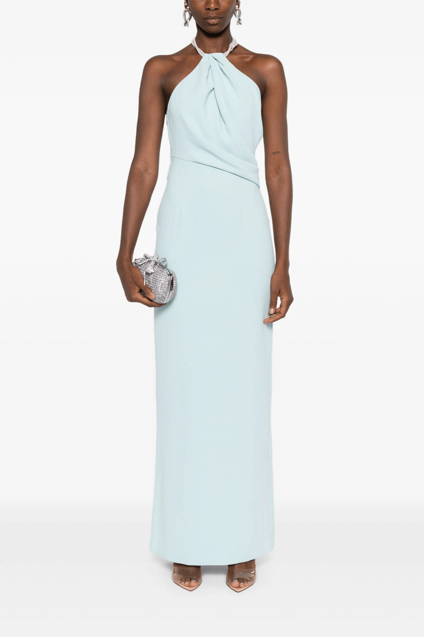 The Riva Maxi Dress in Arctic Blue - ALBOUSHIYA - district 5 - dubai - riyadh - abaya - dresses - designers - evening wear - luxury - elegance - craftsmanship - gowns - cocktail dresses - collections - georges